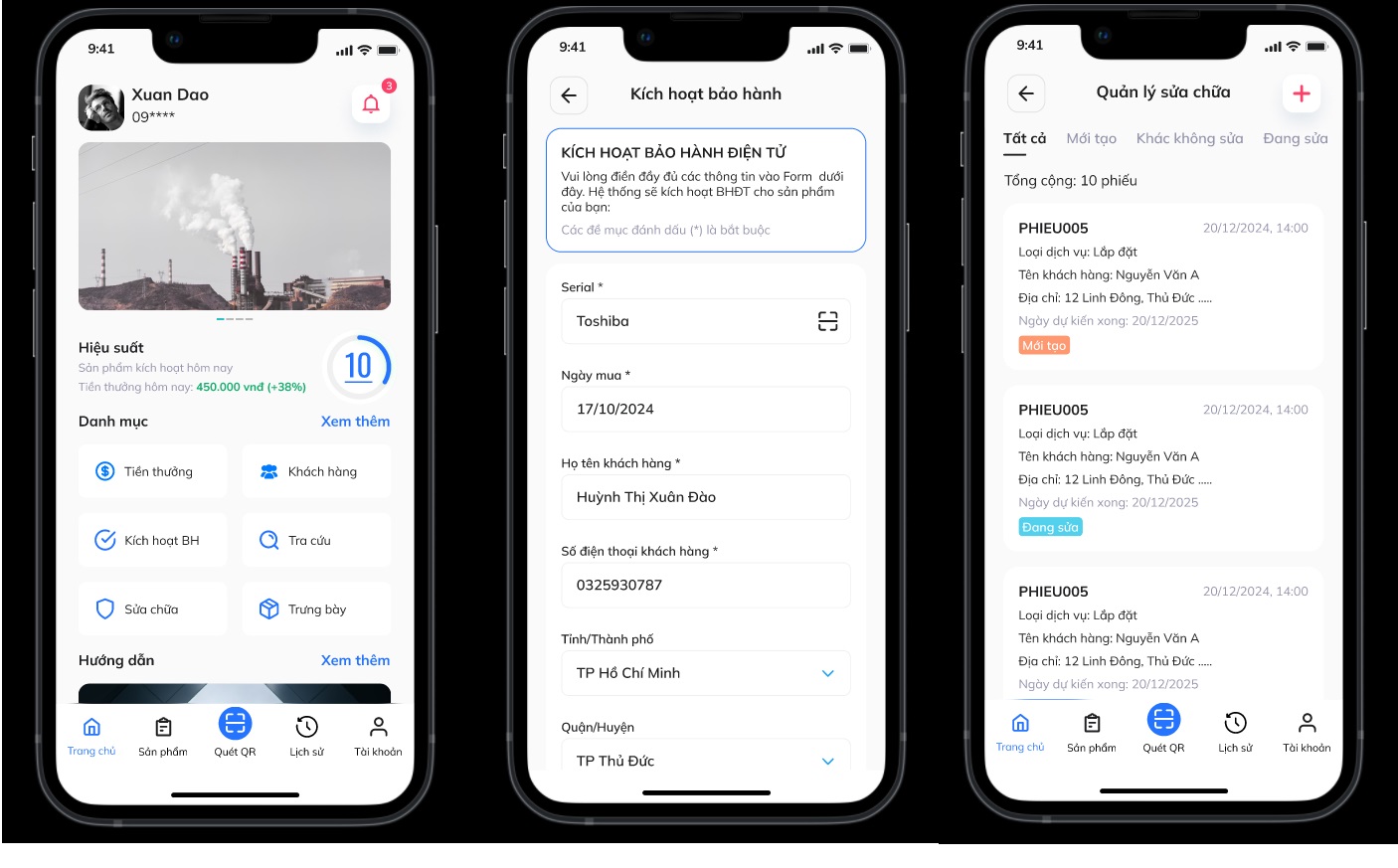 app bảo hành điện tử
